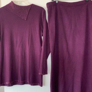 Adrianna Papell 2 piece acrylic and wool skirt suit, size XL